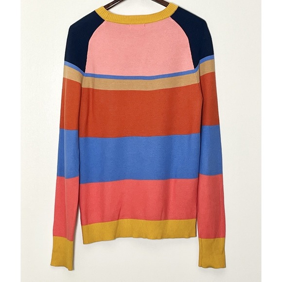 On The Road Sweater Women's Med Multicolor Striped Lightweight‎ Whimsycore Boho - Picture 2 of 5